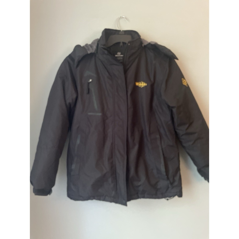Wantdo Waterproof Winter Ski Hooded Jacket Mens Medium Black Sherpa Fleece Lined